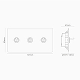 Interruptor articulado de três vias duplo – Latão Antigo