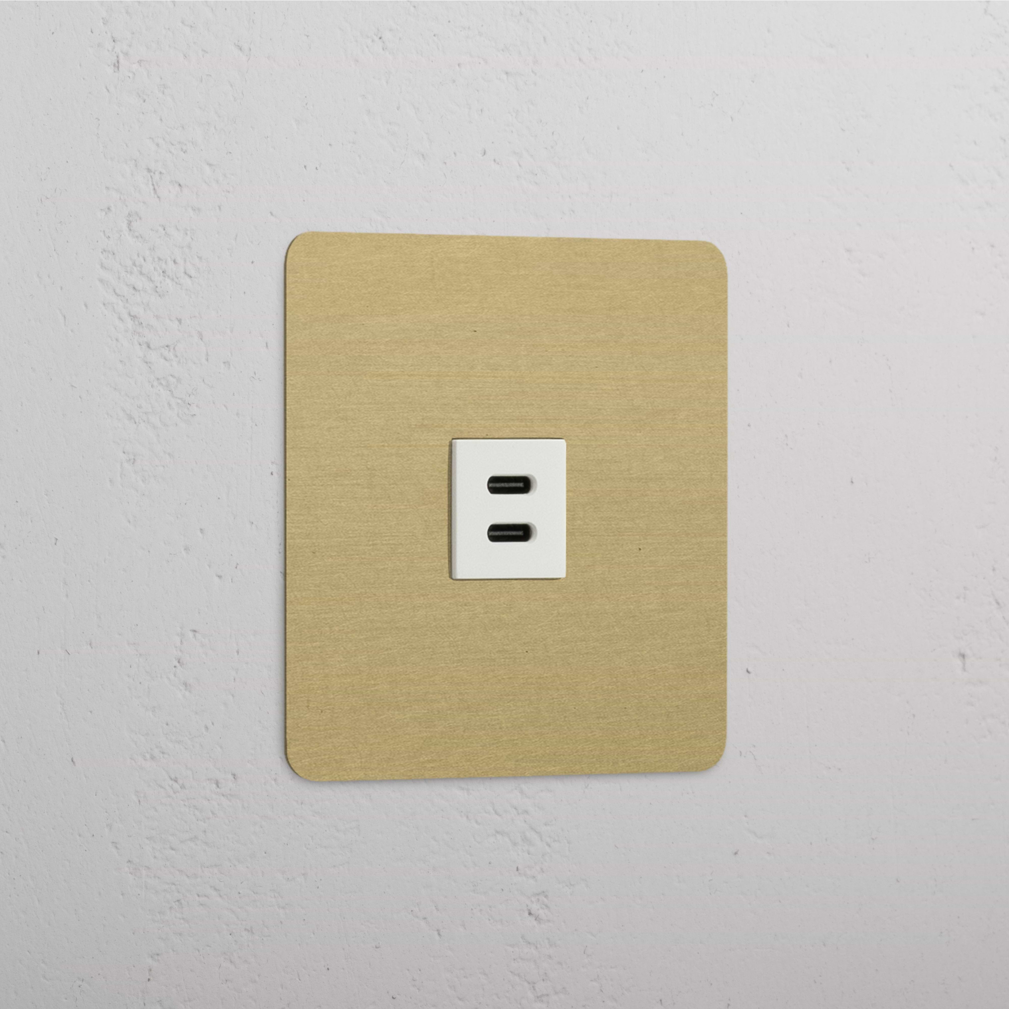 Módulo USB 30W individual Latão Antigo Branco - carregamento de alta velocidade