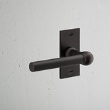 Puxador de porta Harper com espelho curto (fixo) – Bronze