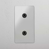 Interruptor articulado duplo vertical em Bronze Transparente - Acessório de operação de luz intuitivo em fundo branco