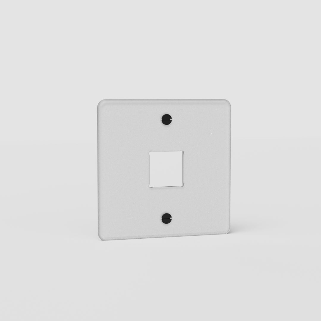 Espelho de interruptor keystone individual em Transparente Preto europeu - Acessório de controlo de luz sofisticado