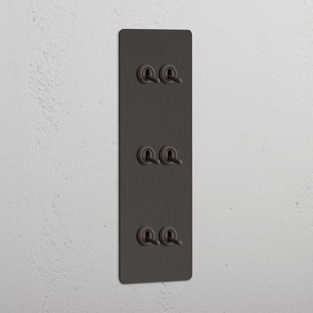 Interruptor articulado triplo vertical Bronze com 6 posições - Sofisticada ferramenta de controlo de luz