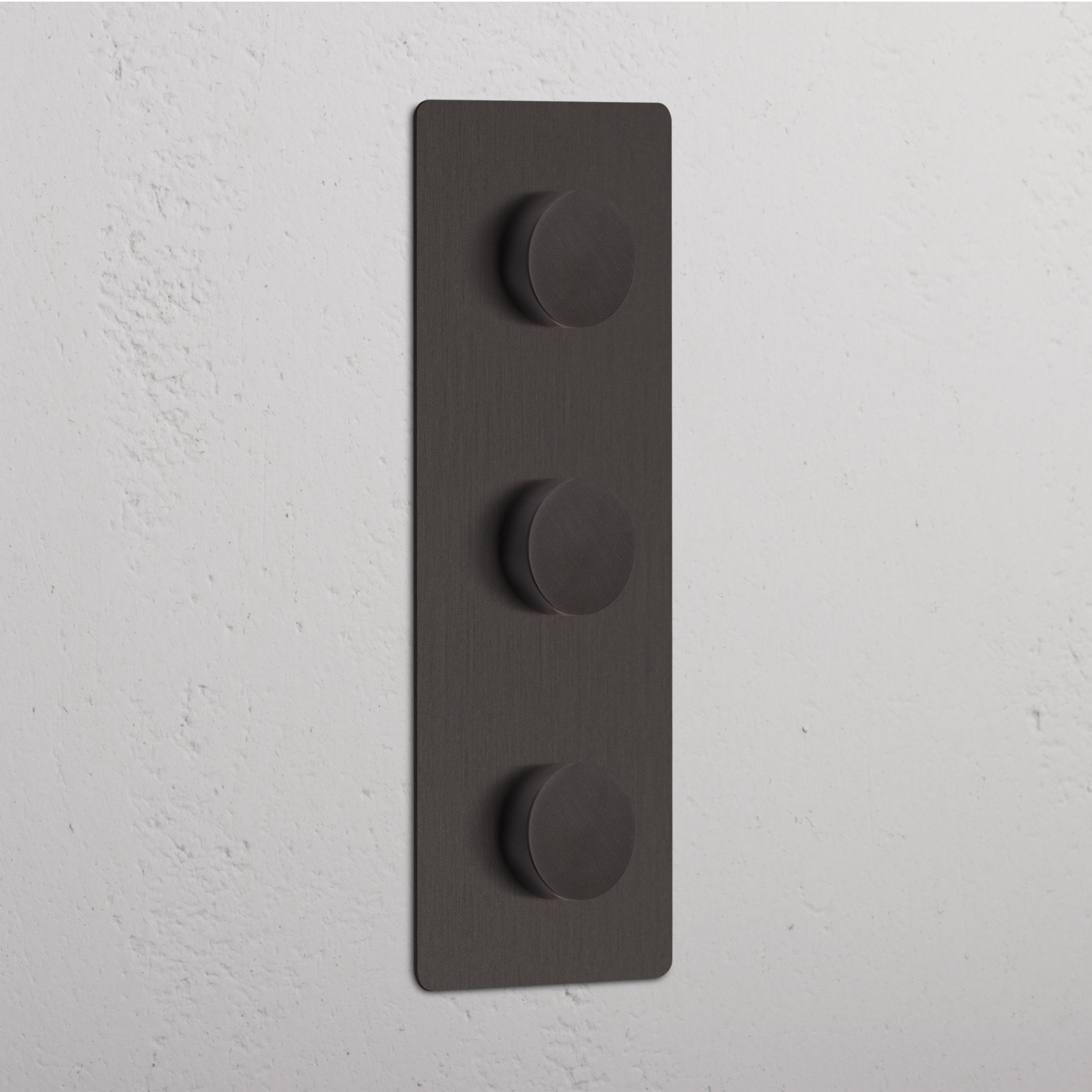 Interruptor regulador triplo Bronze vertical - Ferramenta de controlo de luz avançada