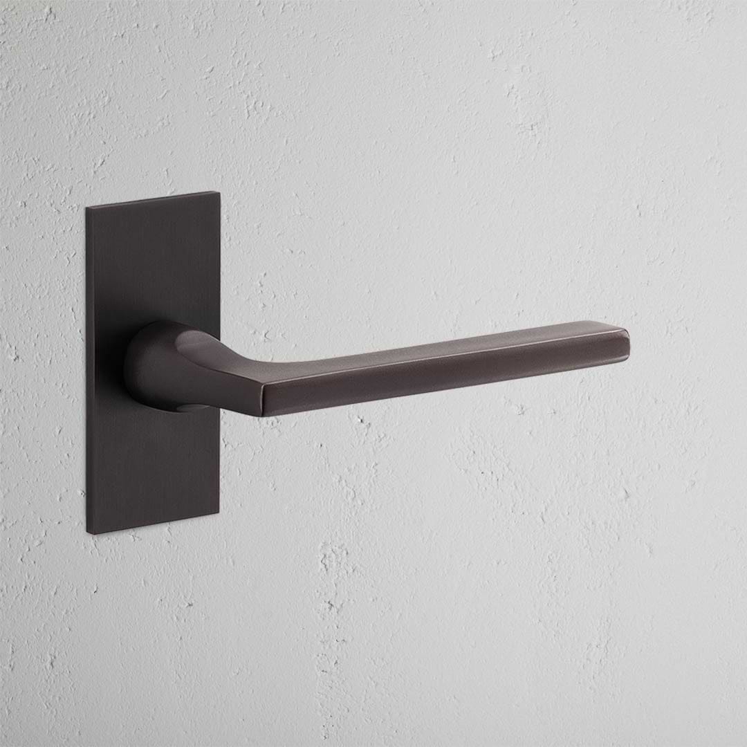 Puxador de porta Clayton com espelho curto (com mola) – Bronze
