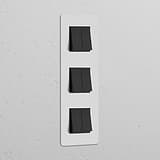 Interruptor basculante vertical de seis vias triplo – Bronze Pintável Preto