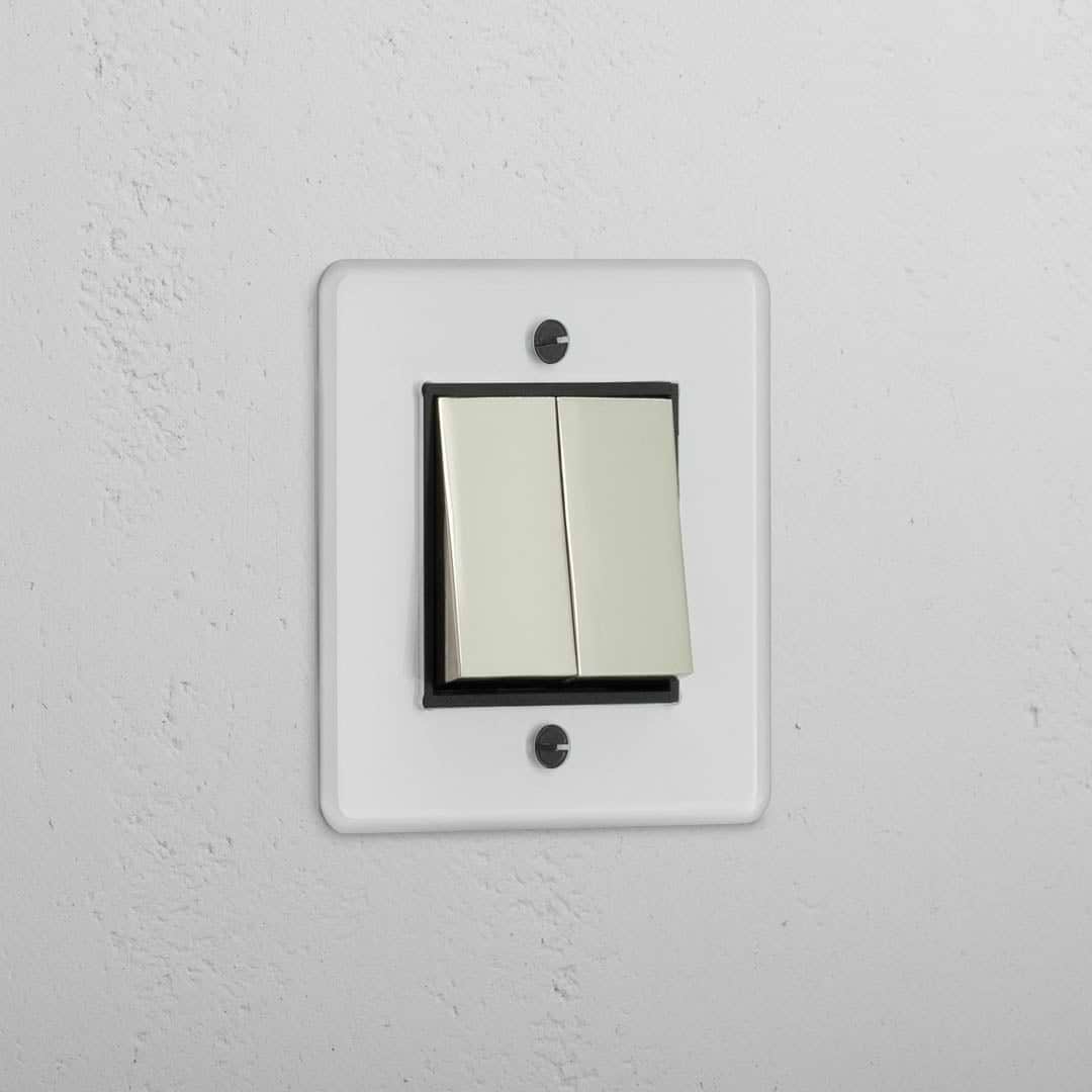 Interruptor basculante individual de duas funções em Níquel Polido Transparente Preto - Ferramenta de gestão de luz otimizada