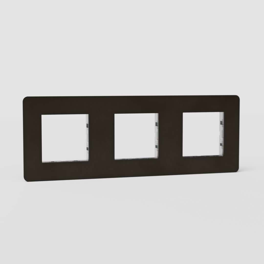 Espelho de interruptor 45 mm triplo europeu em Bronze - Mecanismo de controlo de luz eficiente