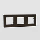 Espelho de interruptor 45 mm triplo europeu em Bronze - Mecanismo de controlo de luz eficiente
