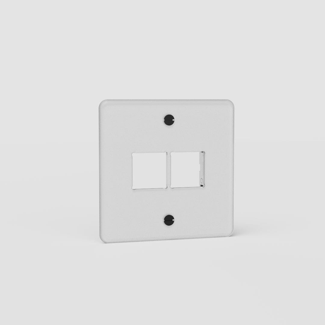 Espelho de interruptor keystone duplo individual em Transparente Preto europeu - Ferramenta de controlo de luz otimizada