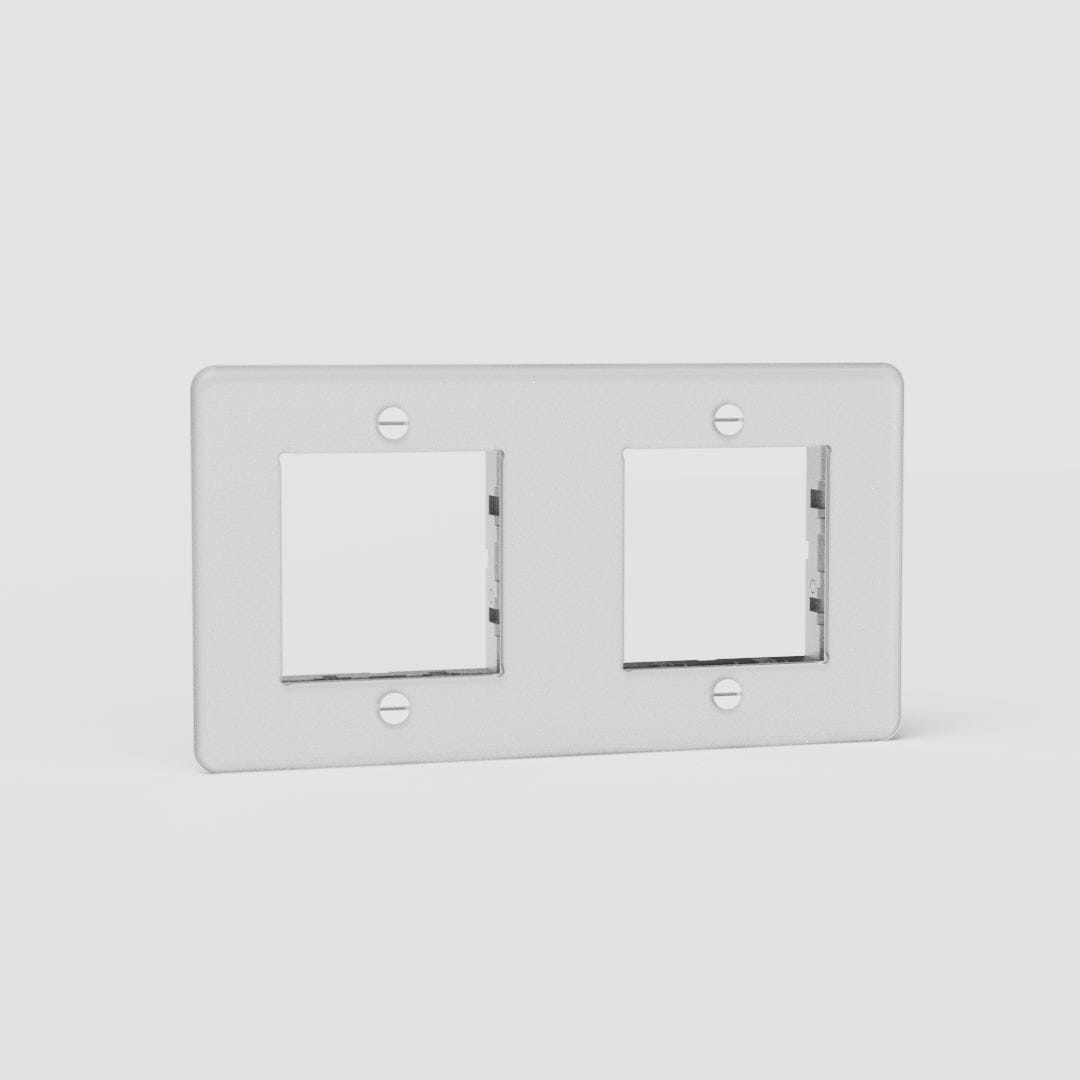 Espelho de interruptor duplo 45 mm Transparente Branco - Moderno acessório europeu para o lar