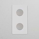 Interruptor regulador vertical de duas vias duplo – Níquel Polido Pintável