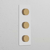 Interruptor regulador multiponto vertical de três vias triplo – Latão Antigo Pintável