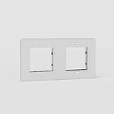 Espelho de interruptor duplo 45 mm Transparente Branco - Moderno acessório europeu para o lar