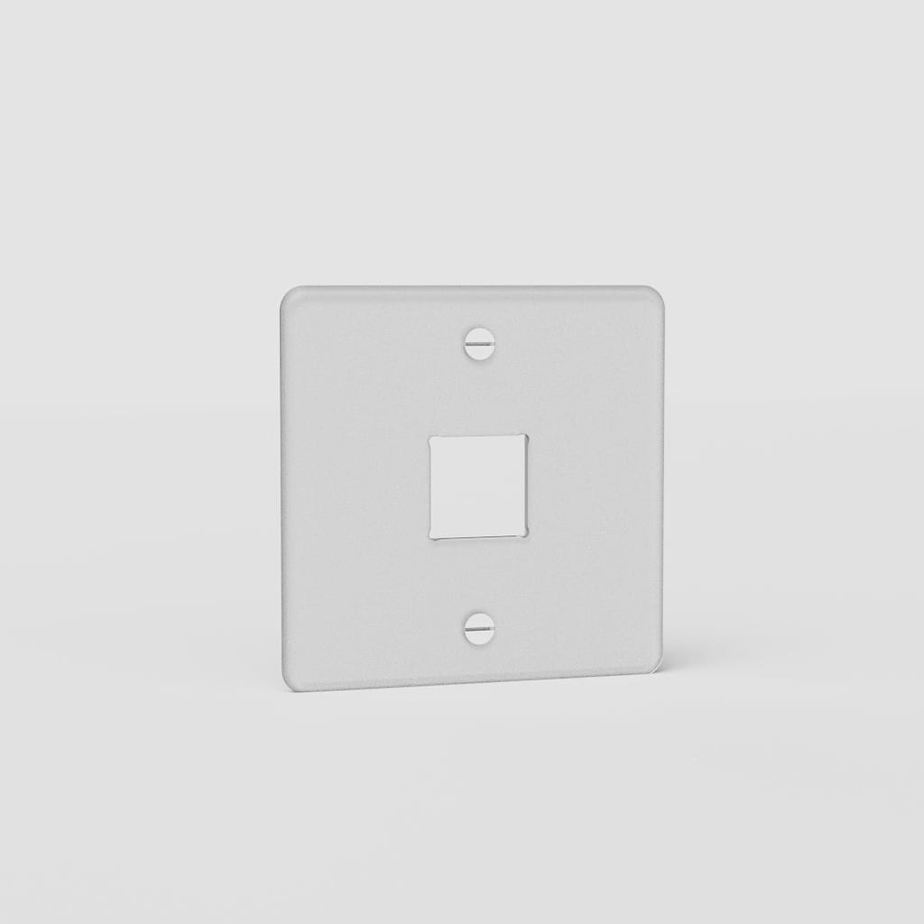 Exclusivo espelho de interruptor keystone europeu individual em Transparente Branco - Acessório de comutação versátil