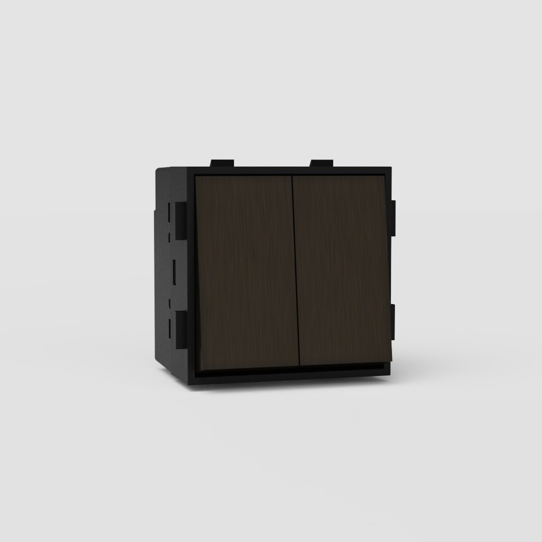 Interruptor basculante inversor duplo em Bronze Preto europeu - Ferramenta de controlo de luz abrangente