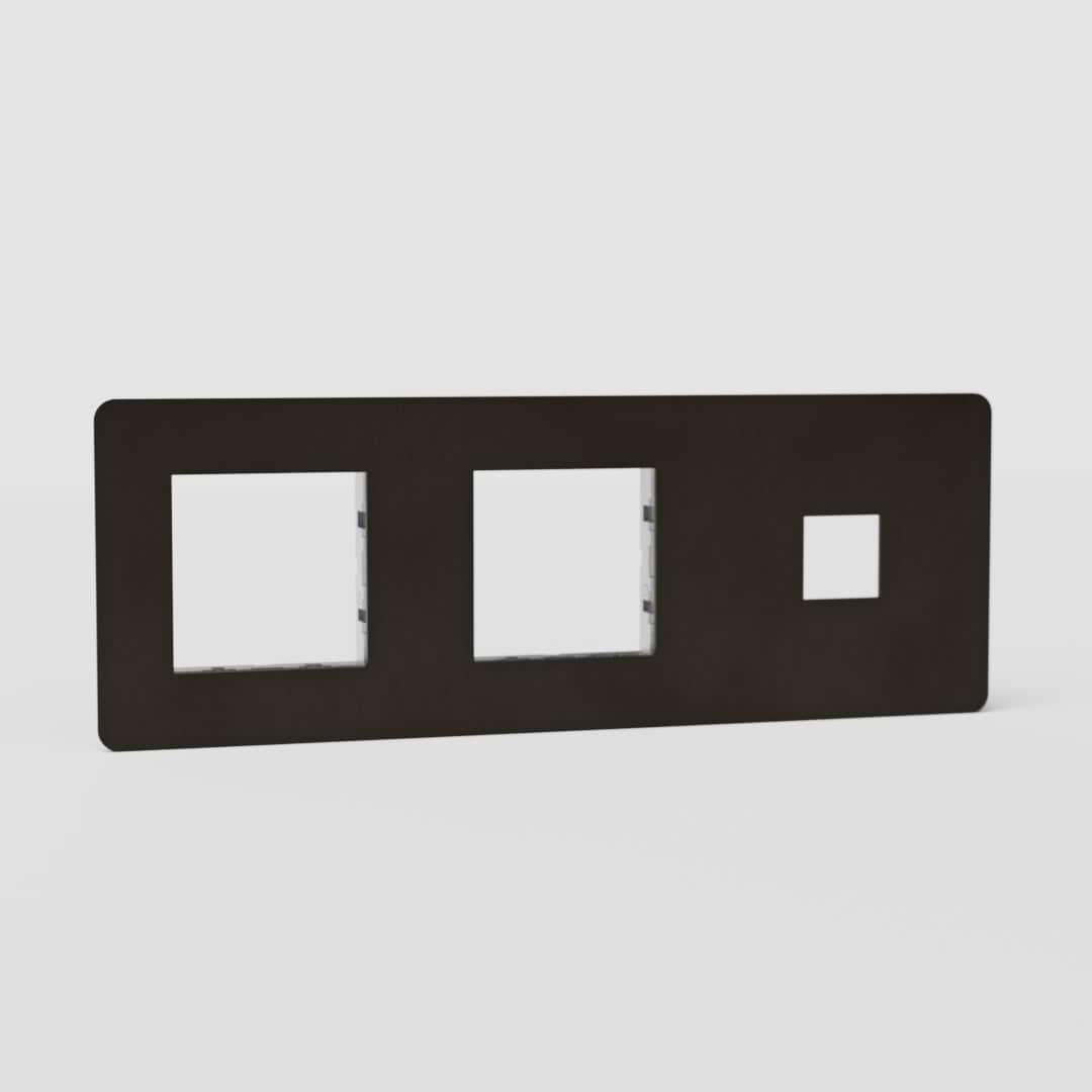 Espelho de interruptor 45 mm e keystone de tripla função europeu em Bronze - Solução de espelho de comutação multifunções