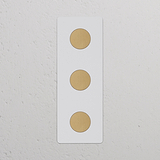 Interruptor regulador multiponto vertical de três vias triplo – Latão Antigo Pintável