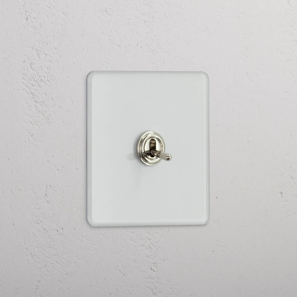 Interruptor articulado individual retrátil em Níquel Polido Transparente - Ferramenta de gestão de iluminação conveniente