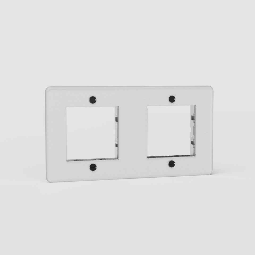Espelho de interruptor 45 mm duplo em Transparente Preto europeu - Acessório de iluminação moderno
