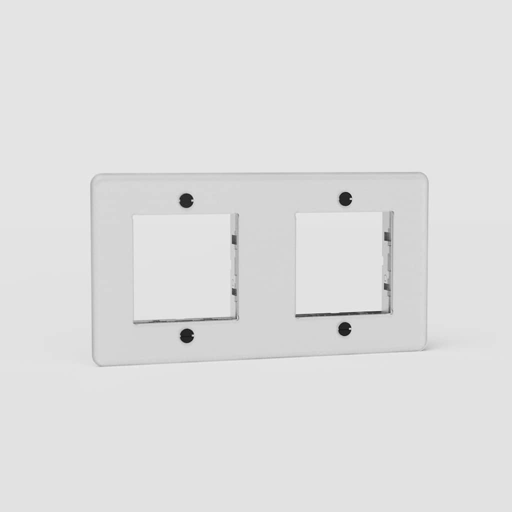 Espelho de interruptor 45 mm duplo em Transparente Preto europeu - Acessório de iluminação moderno