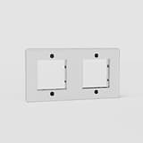 Espelho de interruptor 45 mm duplo em Transparente Preto europeu - Acessório de iluminação moderno