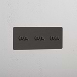 Elegante interruptor articulado triplo Bronze com 6 posições - Elegante solução de controlo de luz