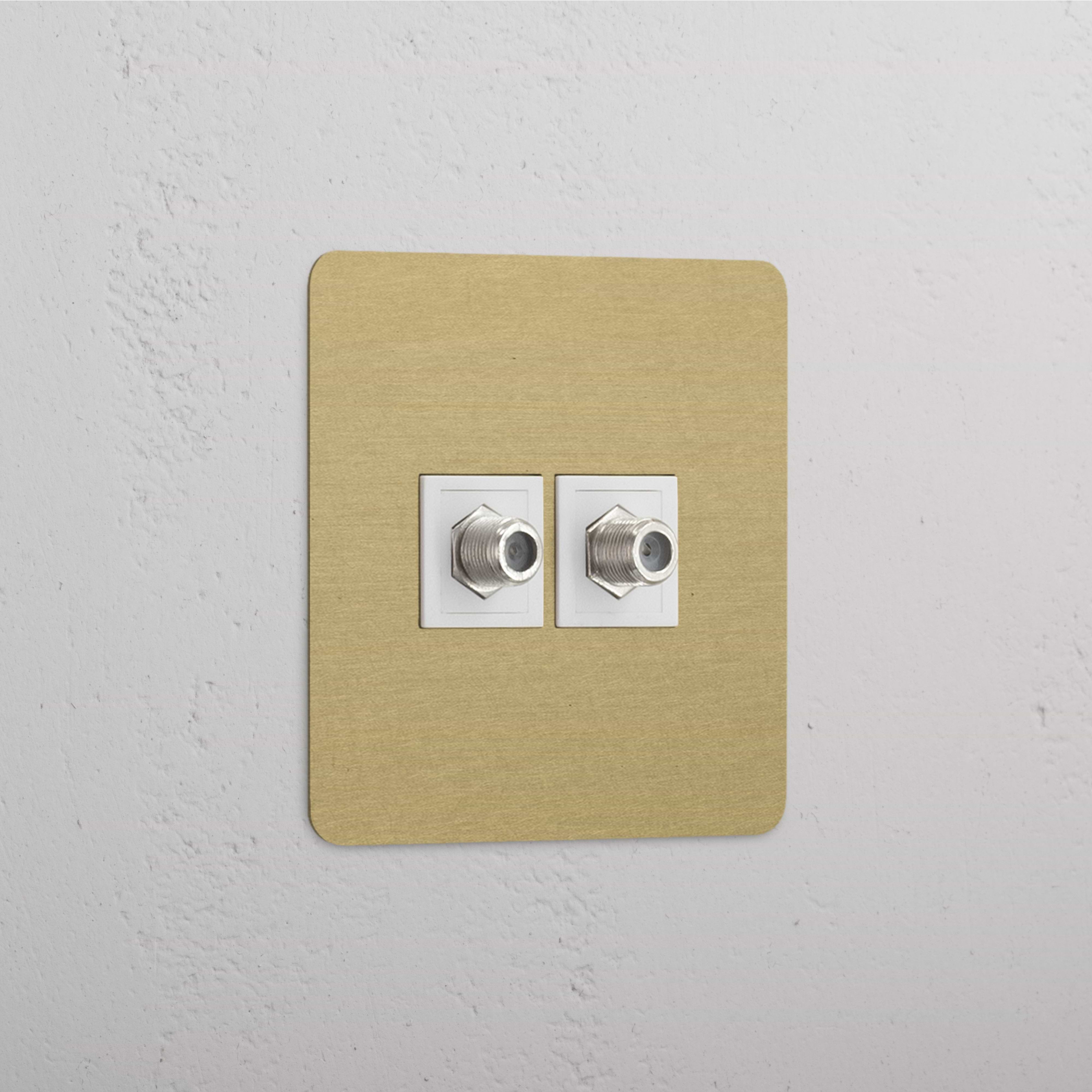Módulo satélite individual com portas duplas Latão Antigo Branco - alta compatibilidade