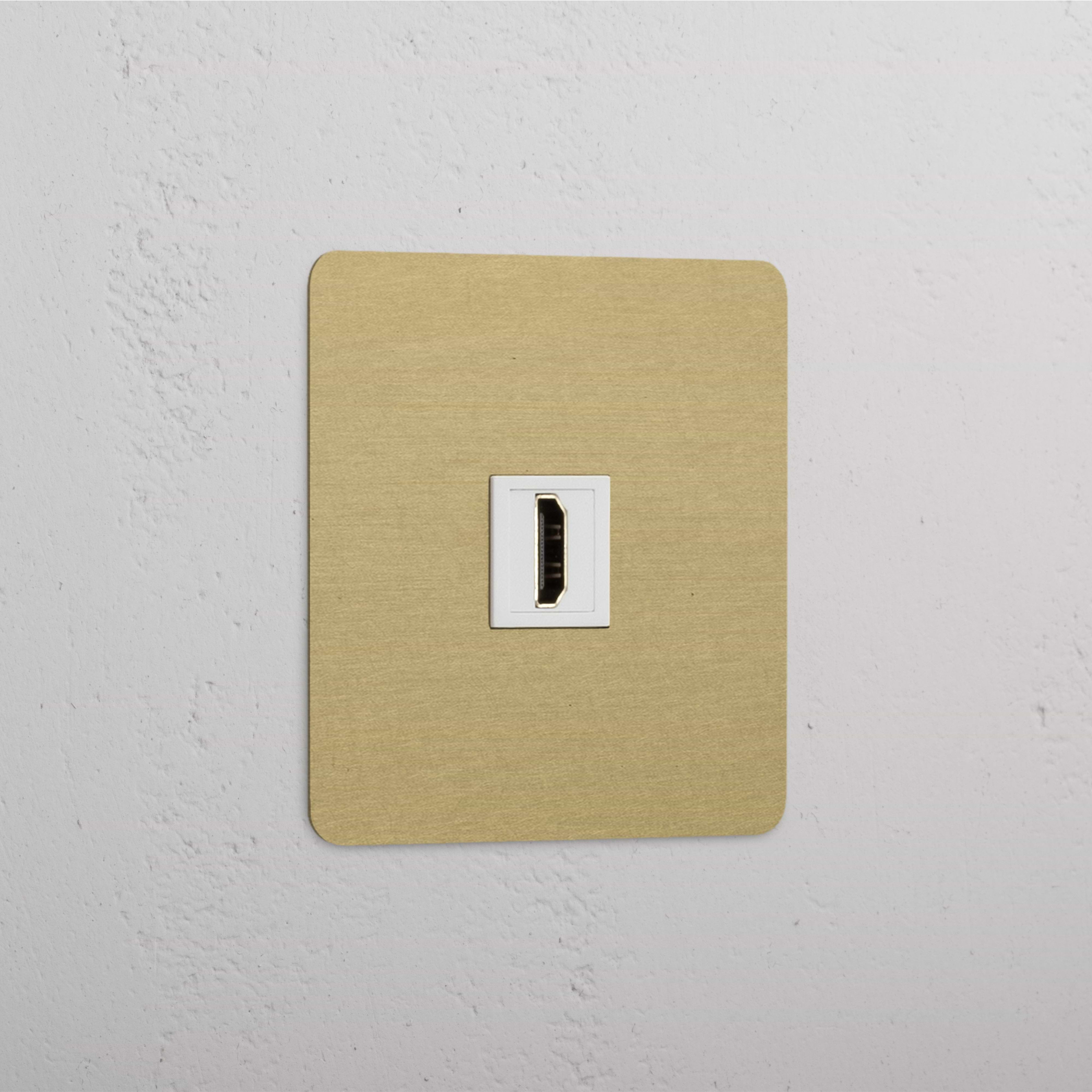 Módulo HDMI individual de alta qualidade em Latão Antigo Branco