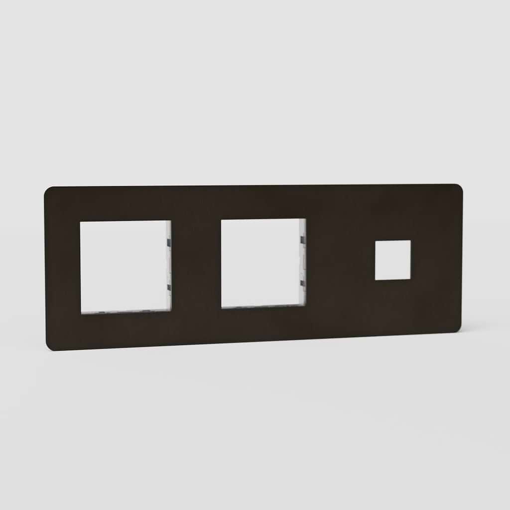Espelho de interruptor 45 mm e keystone de tripla função europeu em Bronze - Solução de espelho de comutação multifunções