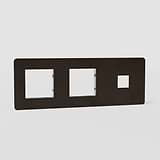 Espelho de interruptor 45 mm e keystone de tripla função europeu em Bronze - Solução de espelho de comutação multifunções