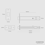 Fechadura de casa de banho 100 mm – Latão Antigo