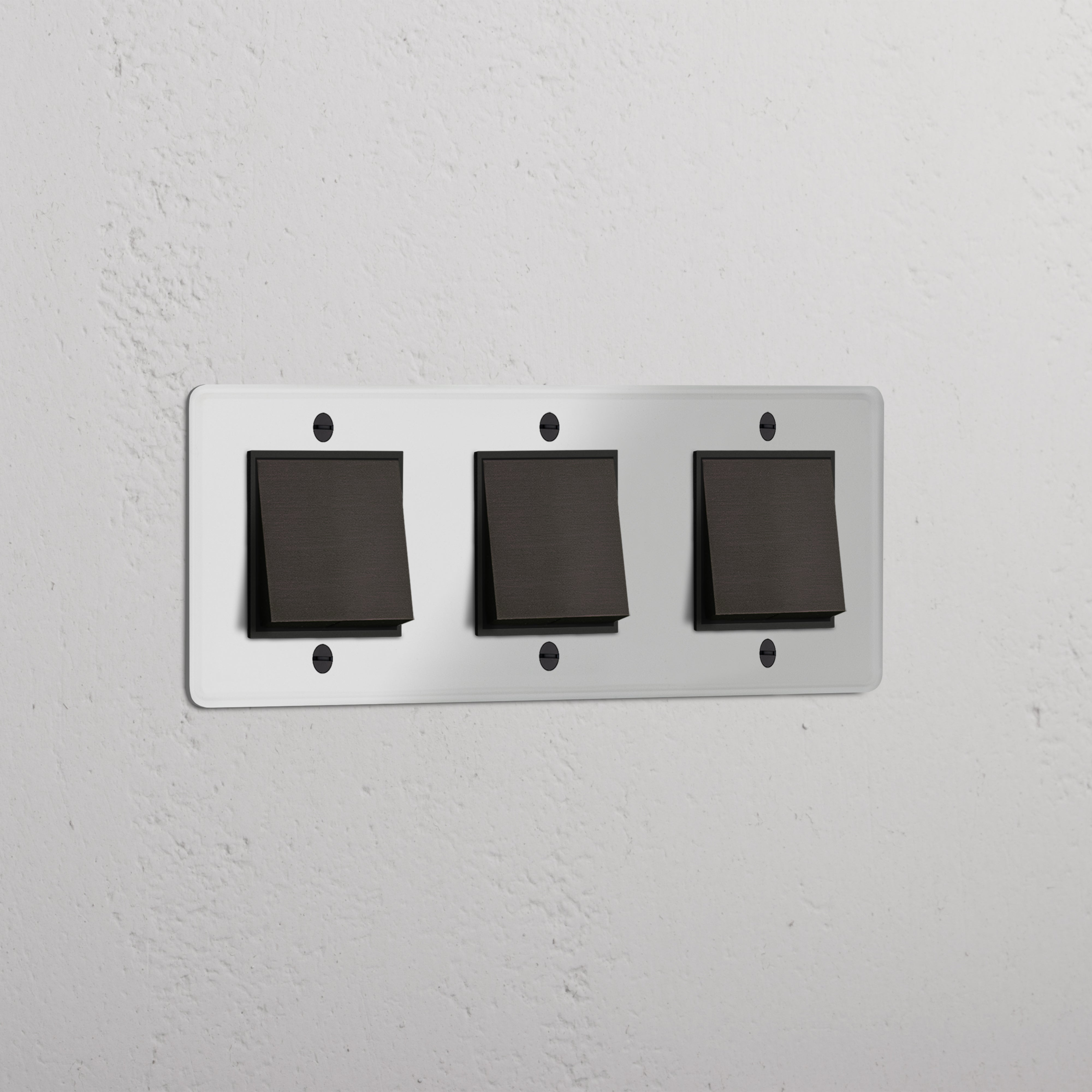 Interruptor basculante triplo em Bronze Transparente Preto - Ferramenta de gestão de luz abrangente