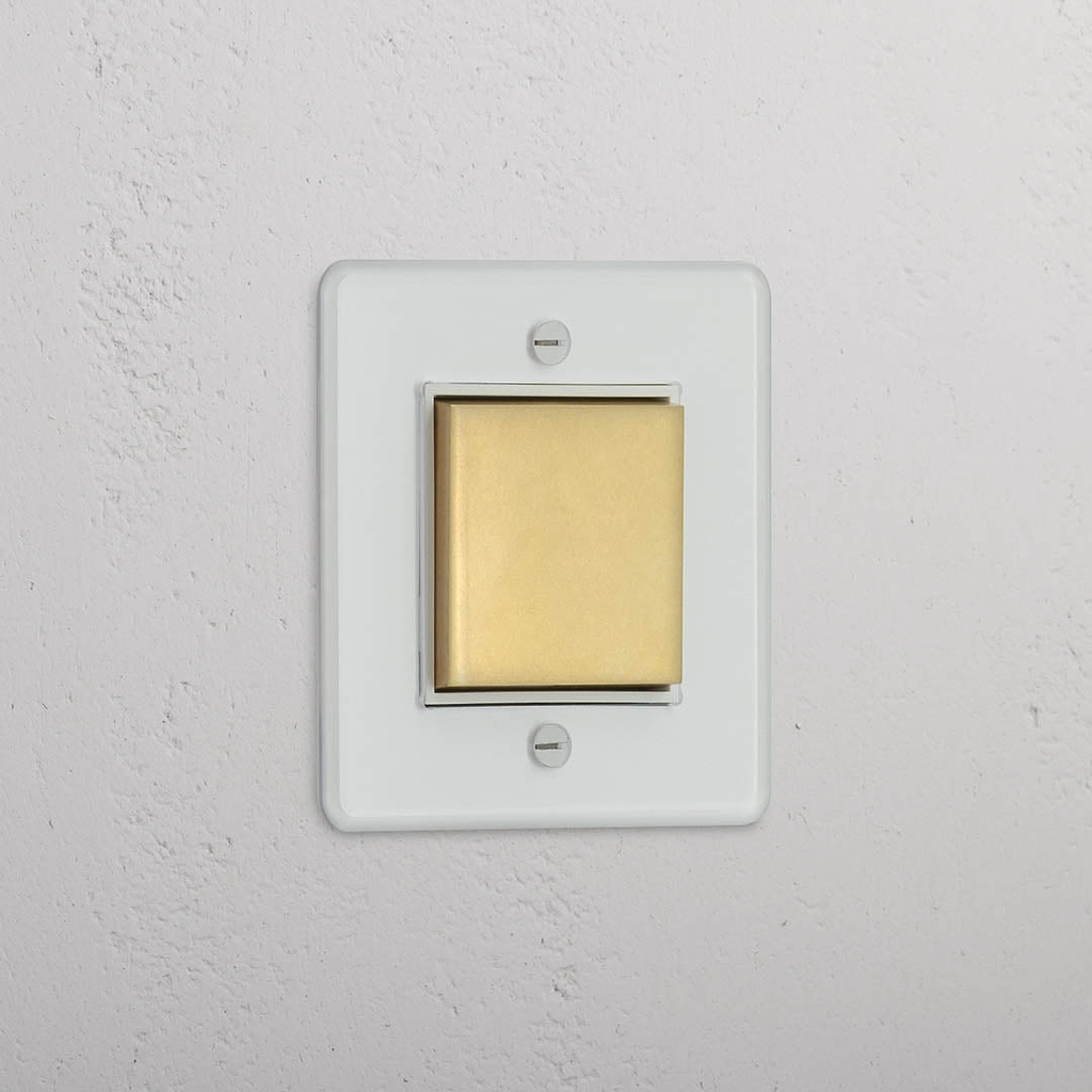 Interruptor basculante central individual em Latão Antigo Branco Transparente - Eficiente sistema de gestão de luz