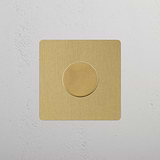 Interruptor regulador individual Latão Antigo, controlo da iluminação ajustável em fundo branco