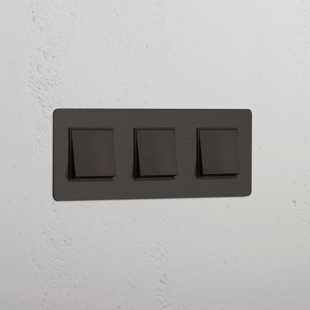 Alto desempenho com interruptor basculante triplo Bronze Preto - Solução de operação de luz contínua
