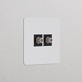 Módulo satélite individual de duas vias, pintável em preto, para pedidos e módulos.