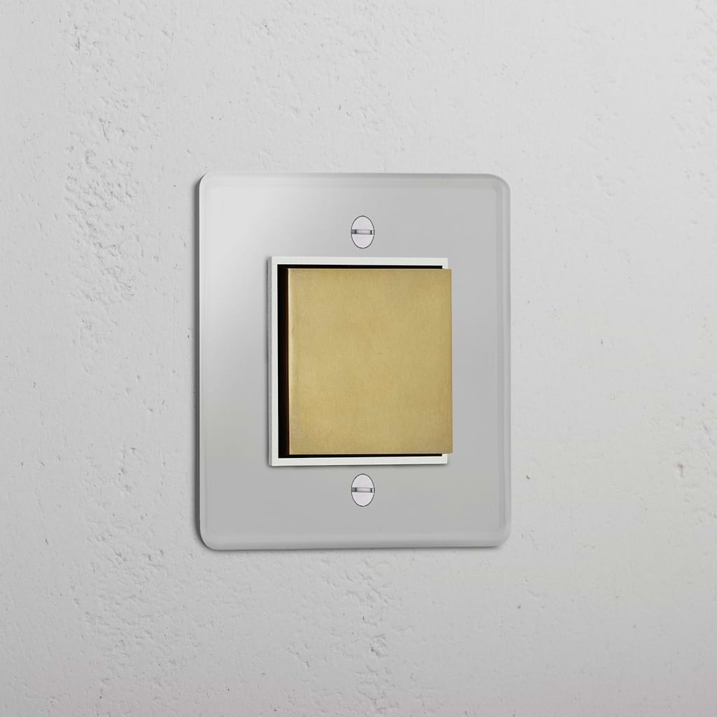 Interruptor basculante central individual em Latão Antigo Branco Transparente - Eficiente sistema de gestão de luz