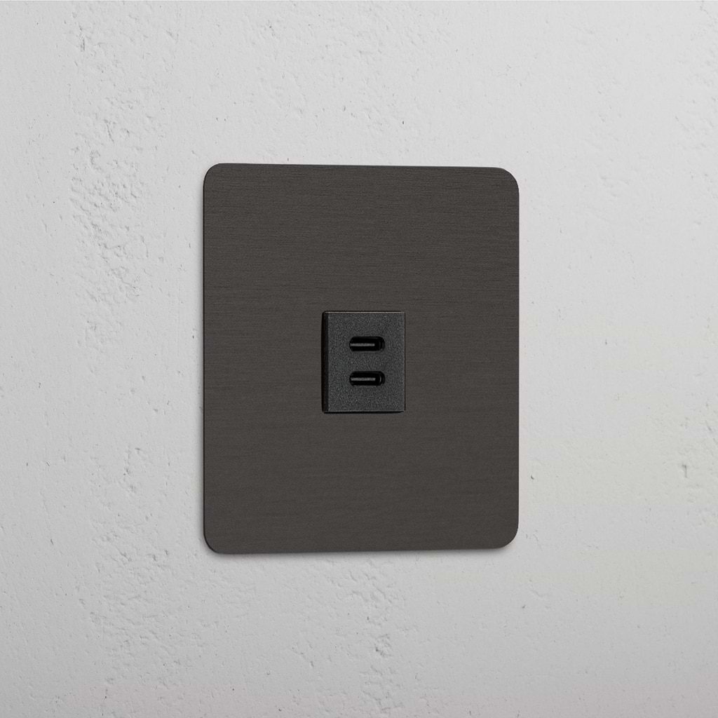 Carregamento rápido com módulo USB 30W individual em Bronze Preto - solução de carregamento de alta velocidade