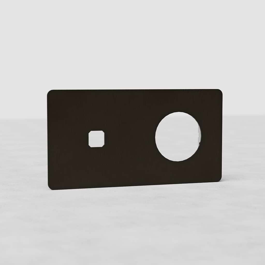 Espelho de interruptor e tomada duplo redondo UE – Bronze