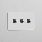Interruptor articulado de três vias duplo – Bronze Pintável 