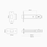 Trinco de mola forte 60 mm – Níquel Polido