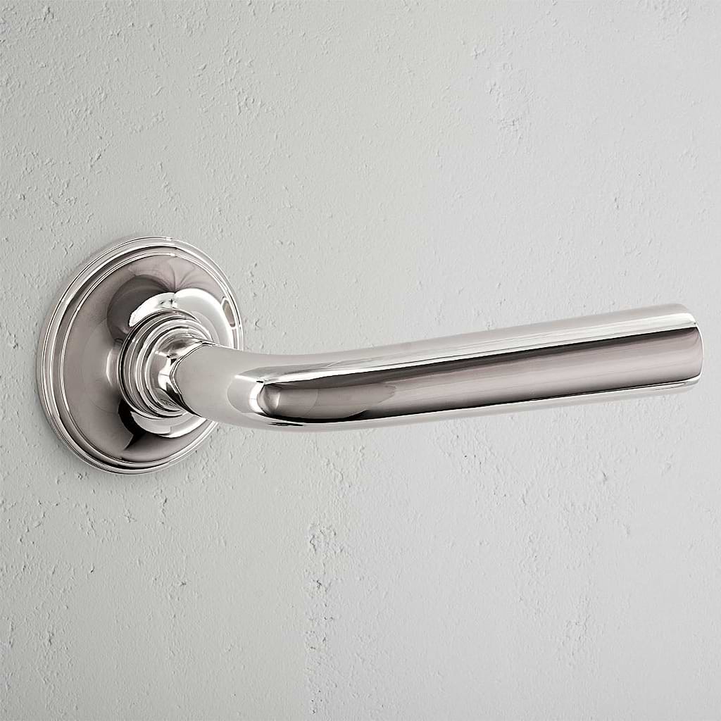 Puxador de porta Apsley (fixo) – Níquel Polido