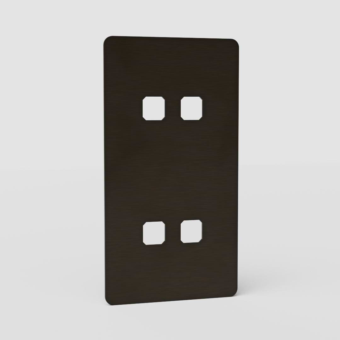 Espelho de interruptor 4x duplo vertical europeu em Bronze antigo - Design de espelho de comutação economizador de espaço