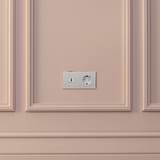 Módulo USB 30 W e Schuko duplo redondo – Níquel Polido Branco