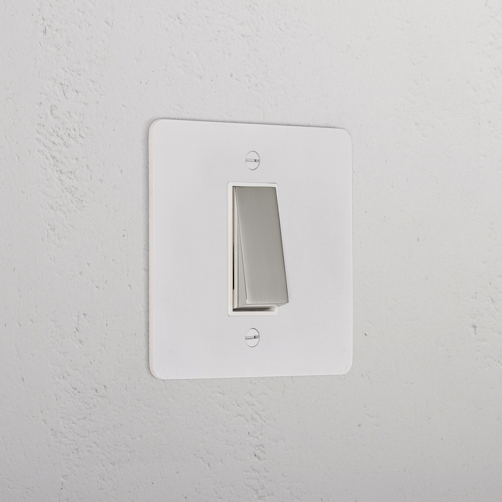 1G Two Way Rocker Switch _ Paintable Polished Nickel White 