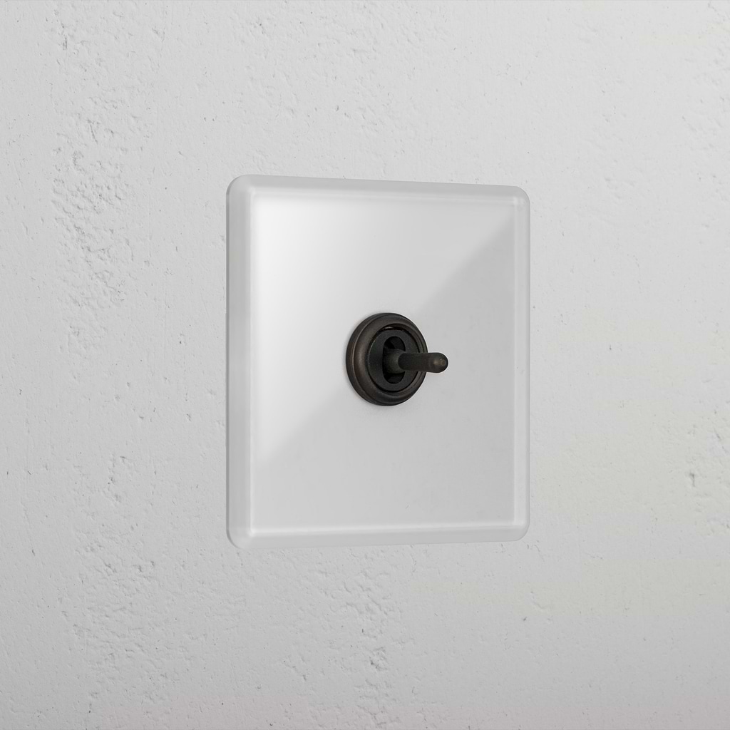 1G Centre Retractive Toggle Switch - Clear Bronze