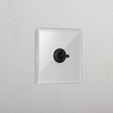 1G Centre Retractive Toggle Switch - Clear Bronze