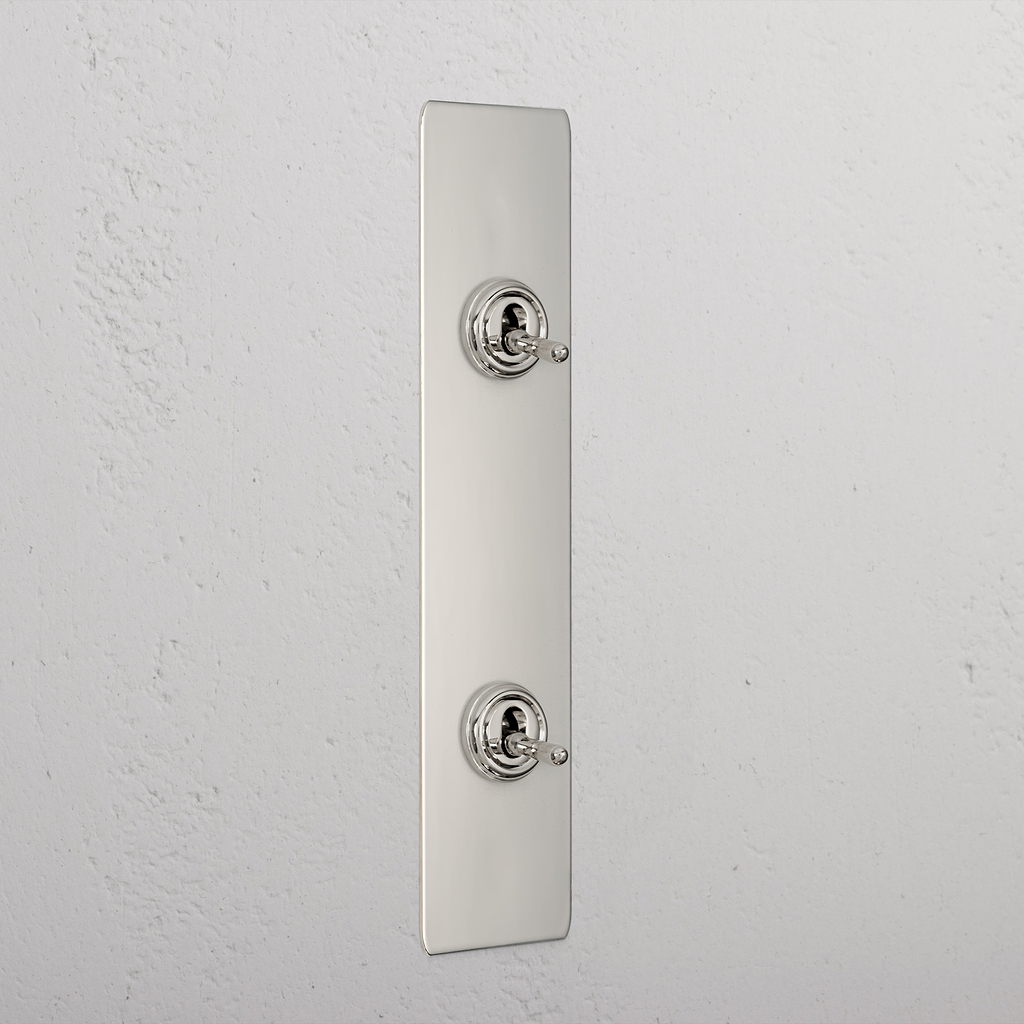 2G Architrave Two Way Toggle Switch - Polished Nickel 
