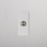 1G Architrave Centre Retractive Toggle Switch - Paintable Polished Nickel