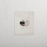 Designer Polished Nickel 1 Gang 2 Way Dimmer Light Switch